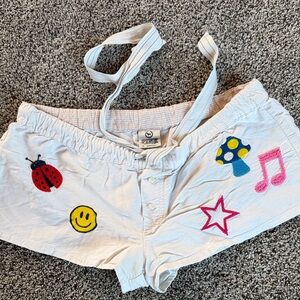 PINK Victoria's Secret vintage White Shorts with Colorful embroidery